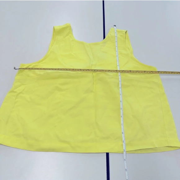 LOFT Sleeveless Vneck Top Blouse Bright Neon Yellow Small - Picture 8 of 8